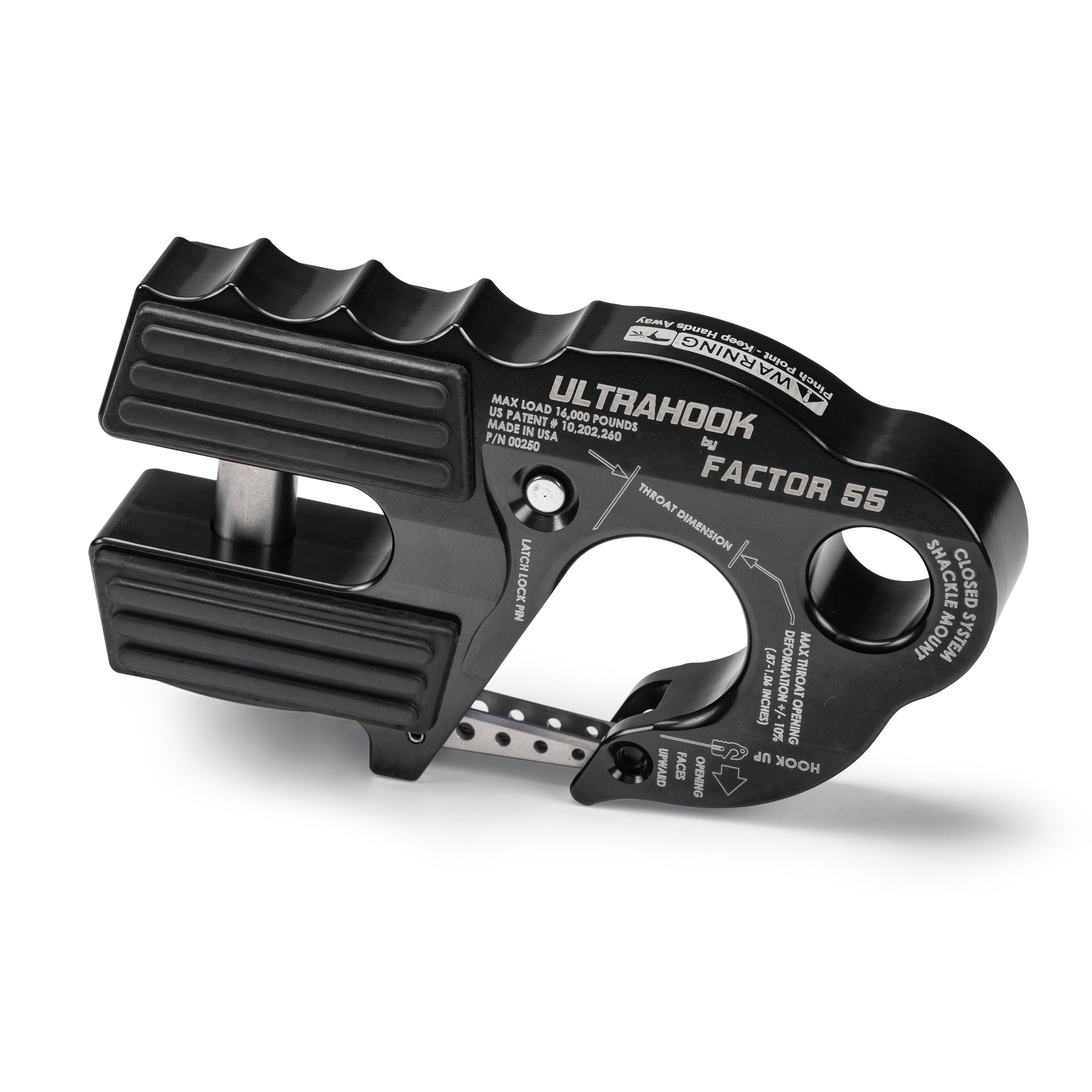 ULTRAHOOK WINCH HOOK WITH SHACKLE MOUNT -- BLACK