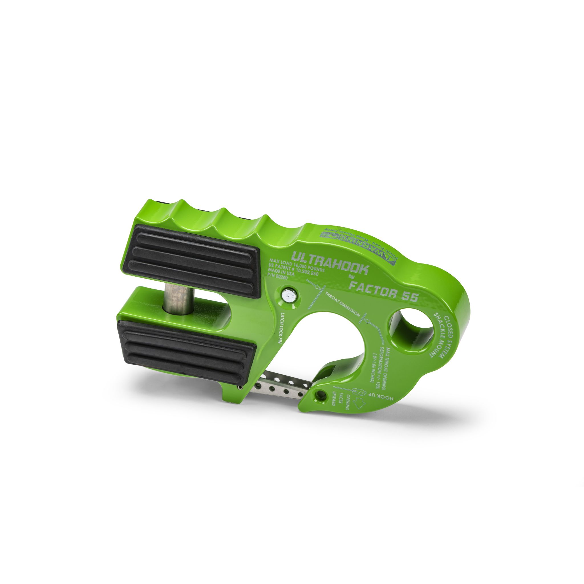 ULTRAHOOK WINCH HOOK WITH SHACKLE MOUNT -- GREEN