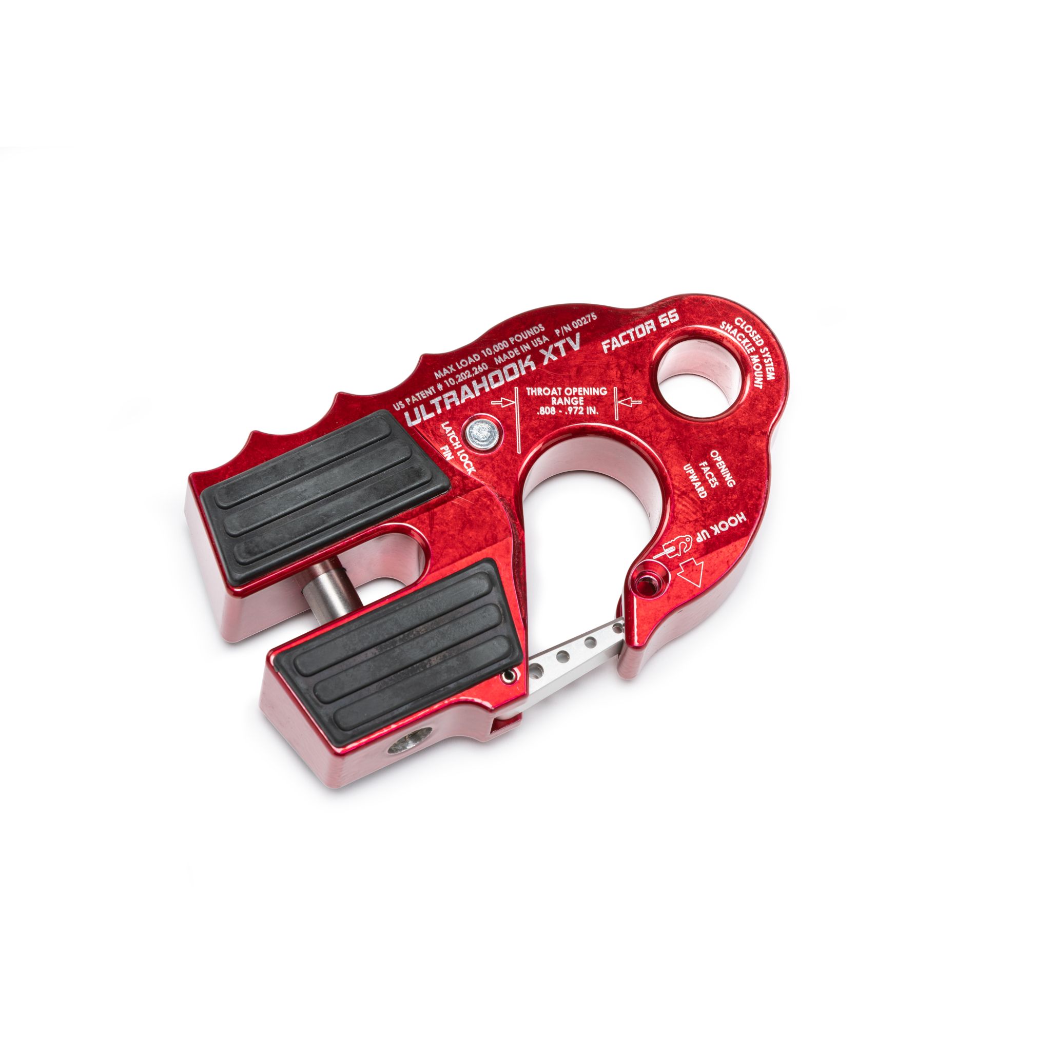 ULTRAHOOK XTV WINCH HOOK WITH SHACKLE MOUNT -- RED