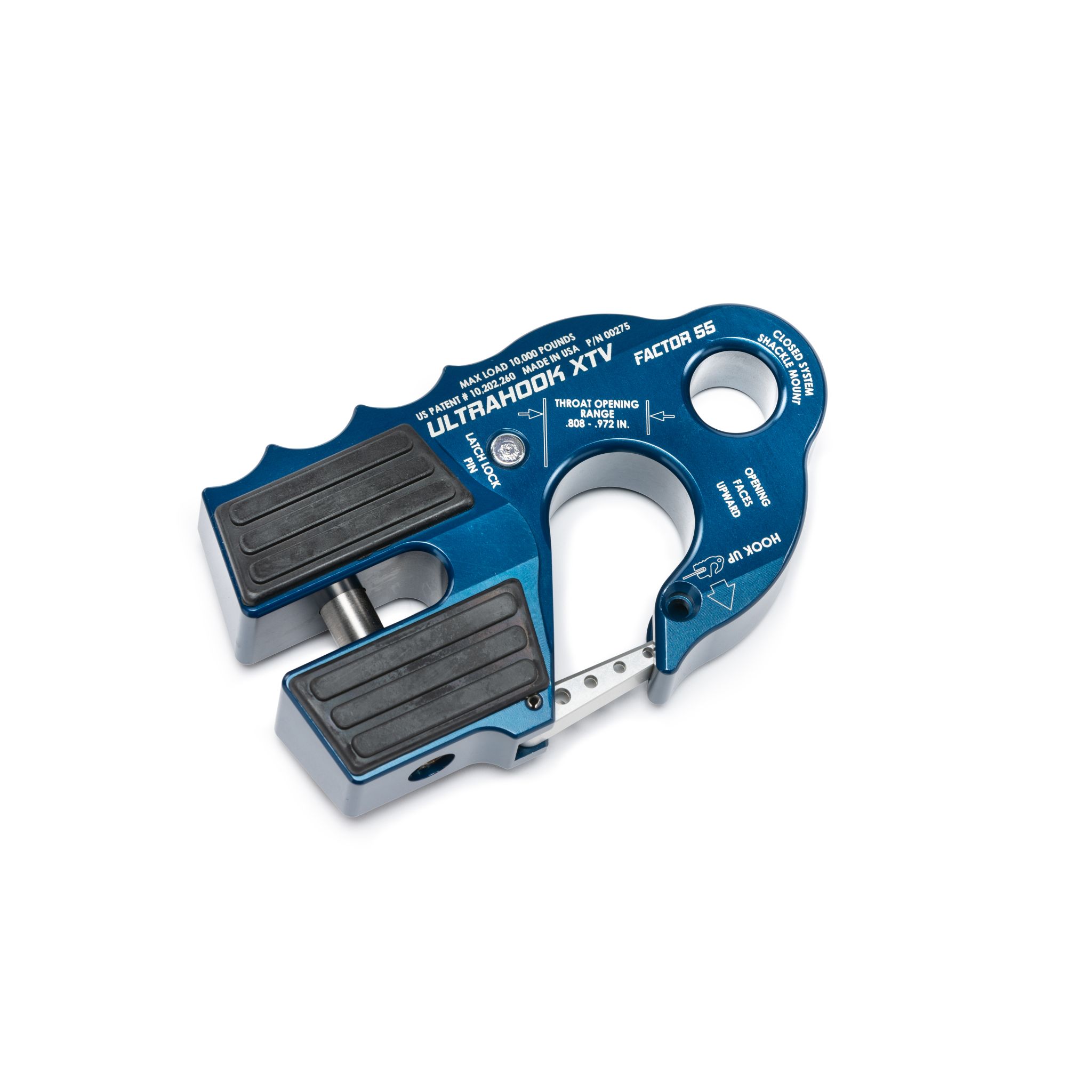 ULTRAHOOK XTV WINCH HOOK WITH SHACKLE MOUNT -- BLUE