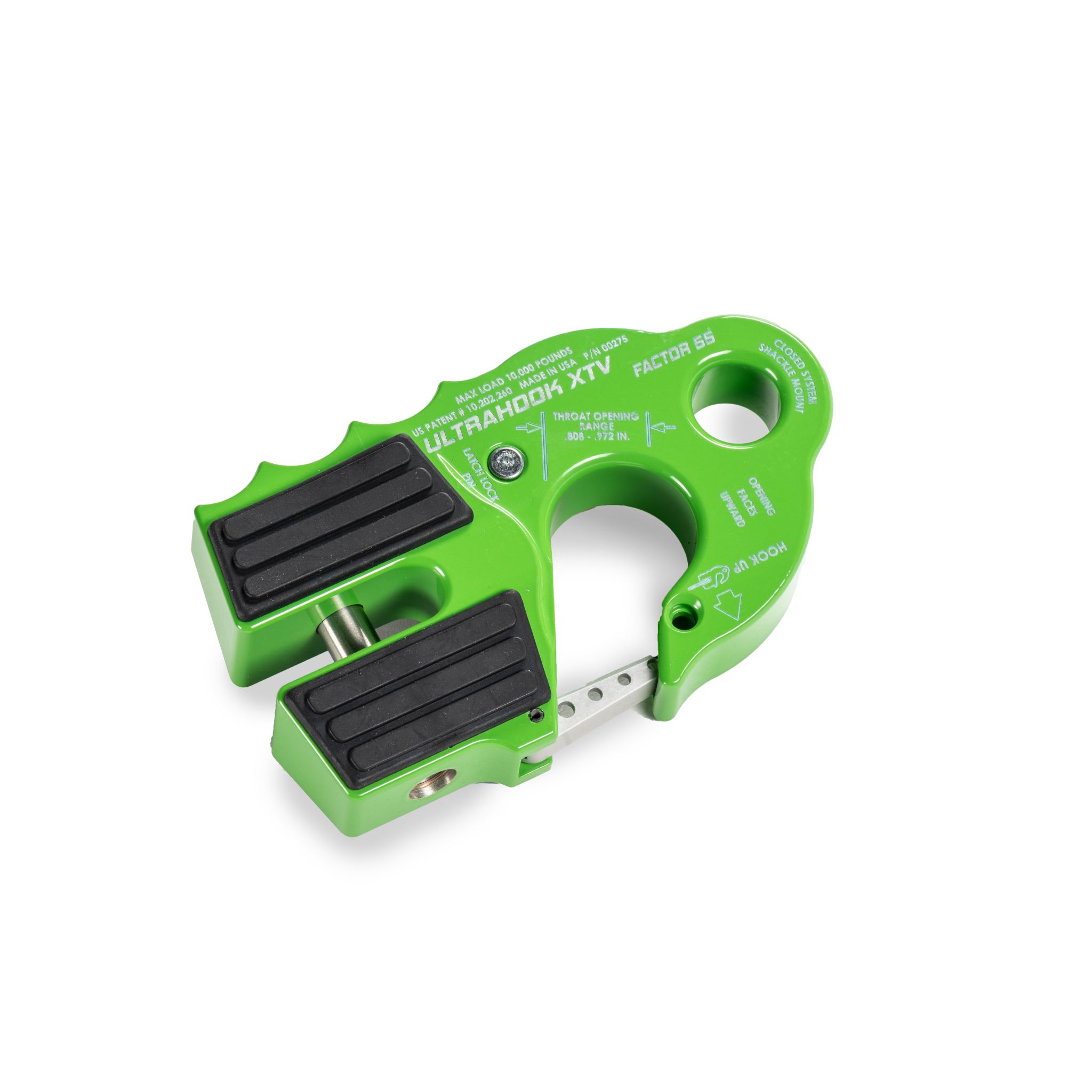 ULTRAHOOK XTV WINCH HOOK WITH SHACKLE MOUNT -- GREEN