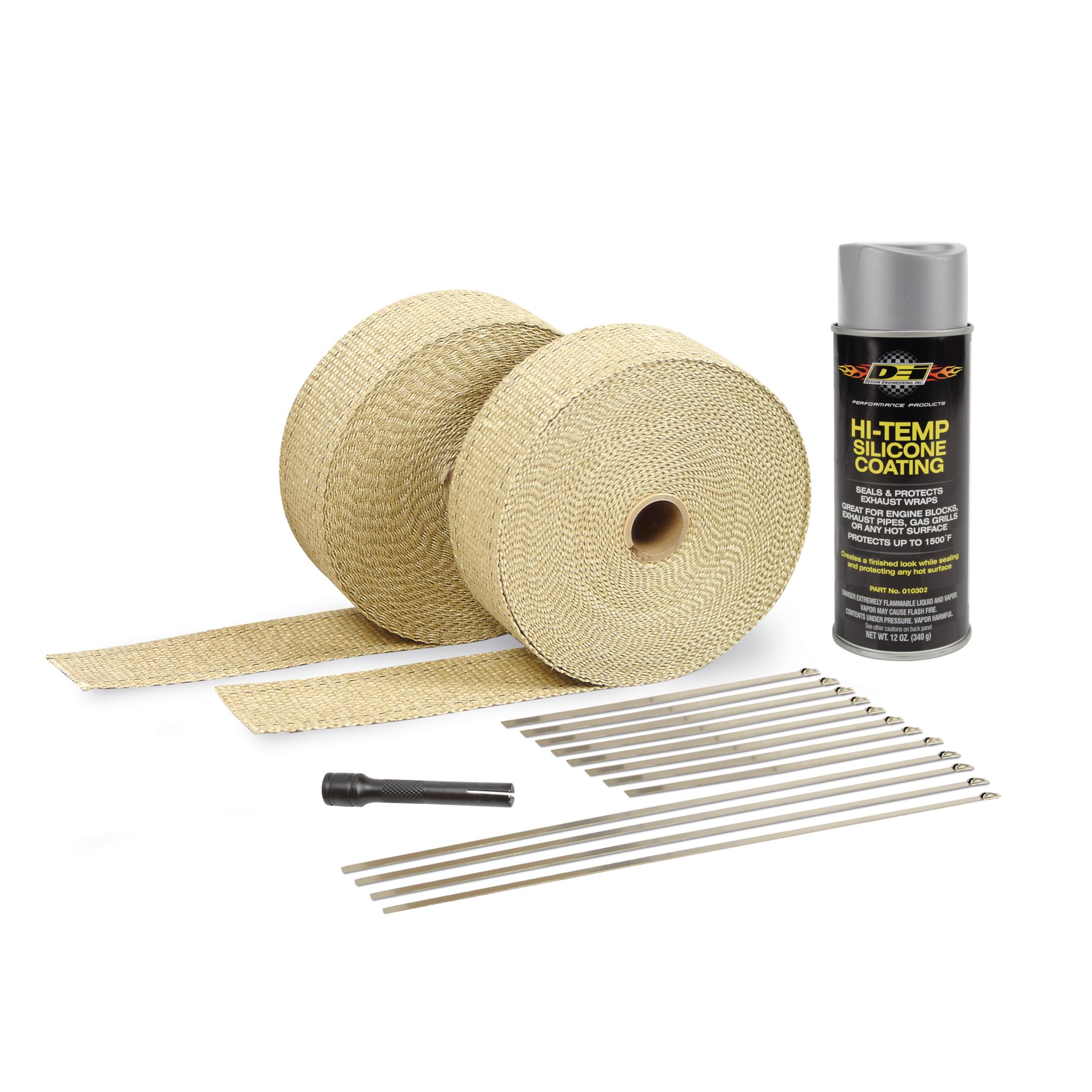 DEI 10093 Exhaust/Pipe Wrap Kit Tan w/Aluminum Coating 010093
