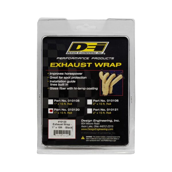 DEI 10120 Black Glass Fiber Exhaust Wrap 1" x 15' 010120