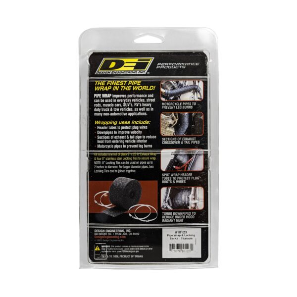 DEI 10123 Titanium Pipe Wrap & Locking Tie Kit 010123