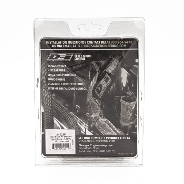 DEI 10215 Wide Band Stainless-Steel Clamp 1.88"-2.19" 010215