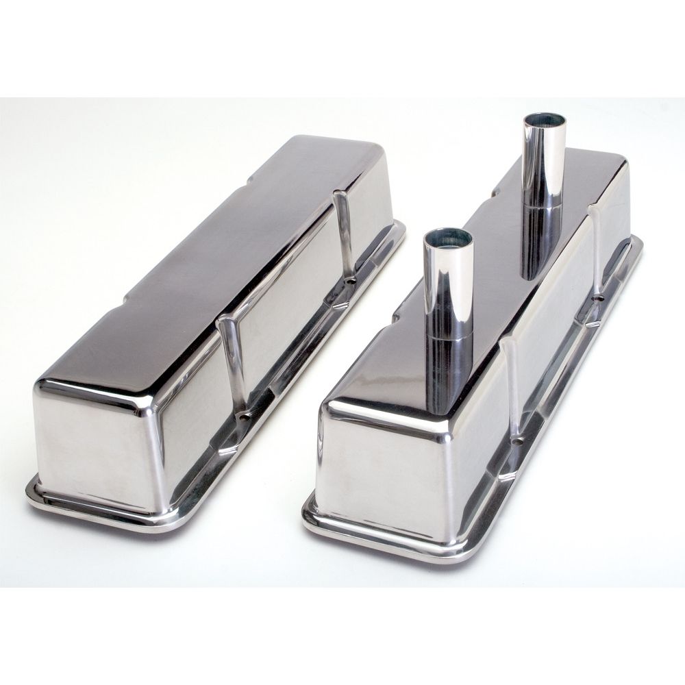 HAMBURGER'S PERFORMANCE PRODUCTS CAST ALUMINUM VALVE COVERS; CHEVY SB ENGINES (58-86); CIRCLE TRACK; W/HOLES