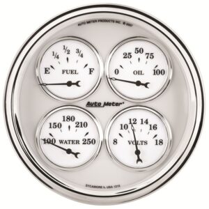 5 in. QUAD GAUGE, 100 PSI/100-250 Fahrenheit/8-18V/240-33 O, OLD-TYME WHITE II