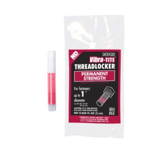 Vibra-TITE Threadlocker, Bullet, Permanent Strength, Red, 2ml Tube.