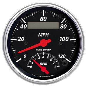 3-3/8 in. TACHOMETER/SPEEDOMETER COMBO, 8K RPM/120 MPH, DESIGNER BLACK