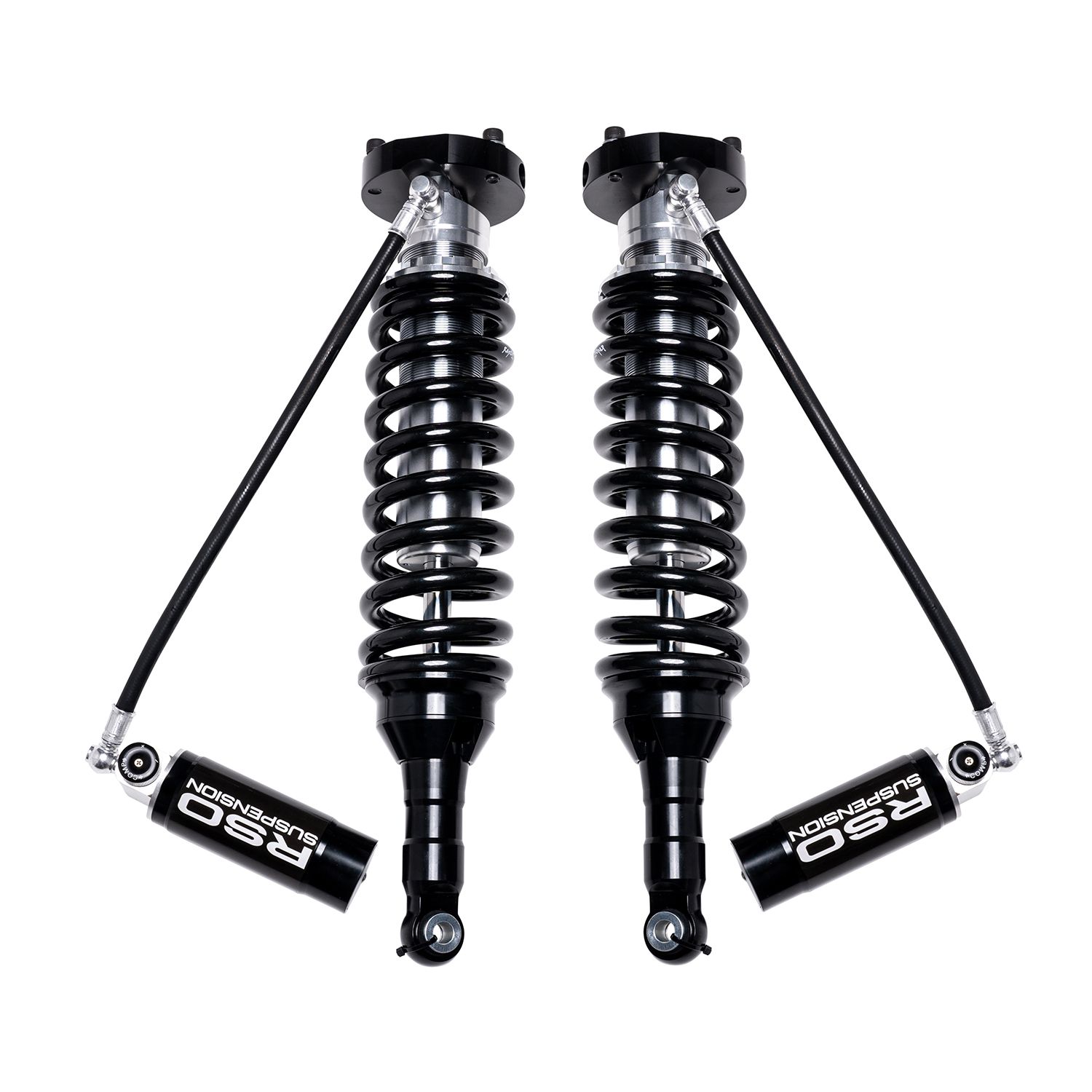 RSO Suspension - 150405-458900 - Front 2.5 Coilover Adjustable Remote Reservoir Shocks 1-3in Lift - 05-23 Toyota Tacoma
