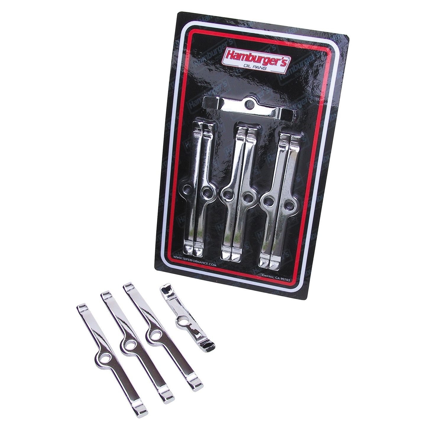 HAMBURGER'S PERFORMANCE PRODUCTS HAMBURGER'S OIL PAN SPREADER BAR KIT; BB CHEVY- CHROME