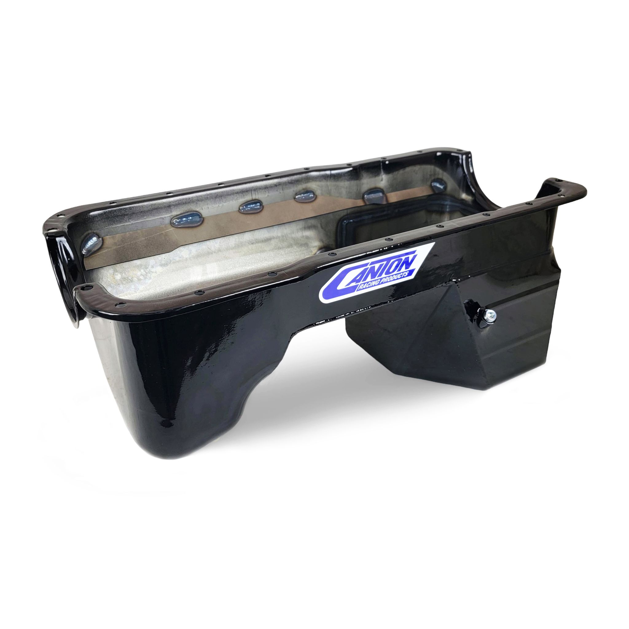 Canton 16-670 Oil Pan 351W Ford 66-77 Bronco Rear Sump Oil Pan Black Powder Coat