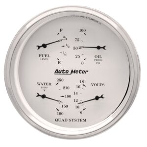 5 in. QUAD GAUGE, 100 PSI/100-250 Fahrenheit/8-18V/240-33 O, OLD-TYME WHITE