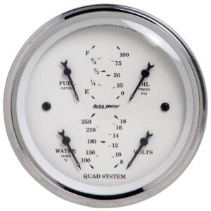 3-3/8 in. QUAD GAUGE, 100 PSI/100-250 Fahrenheit/8-18V/240-33 O, OLD-TYME WHITE