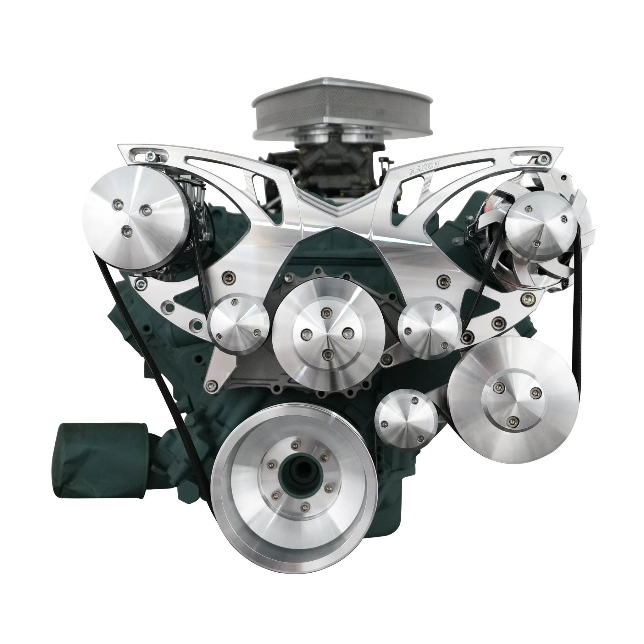 Big Block Buick Style Track Serpentine Kit - AC & PS - Chrome