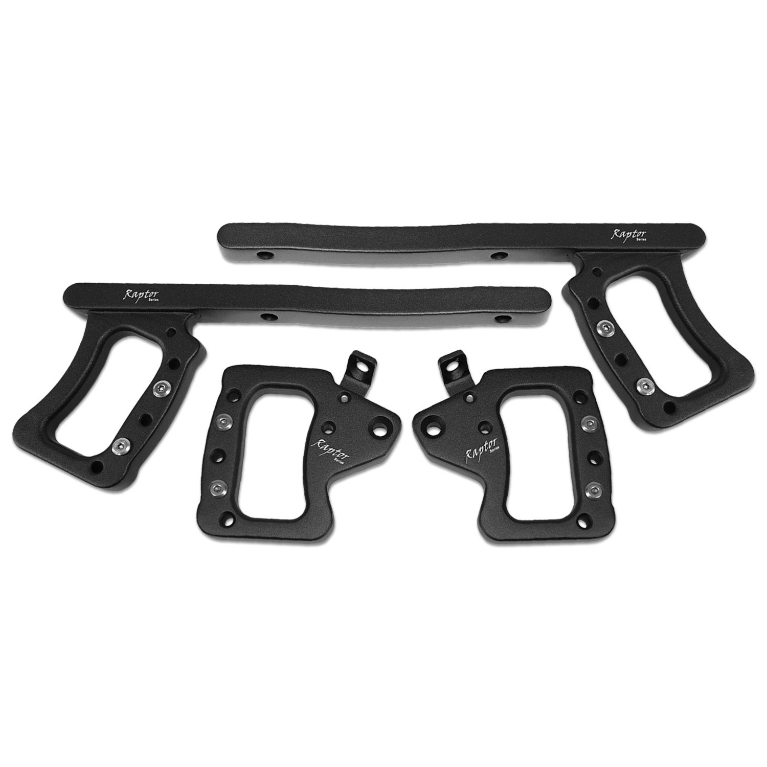 RSO Suspension - 170107-129600 - Front and Rear Grab Handles Black Powder Coat Aluminum - 07-18 Jeep Wrangler JK/JKU 4-Door