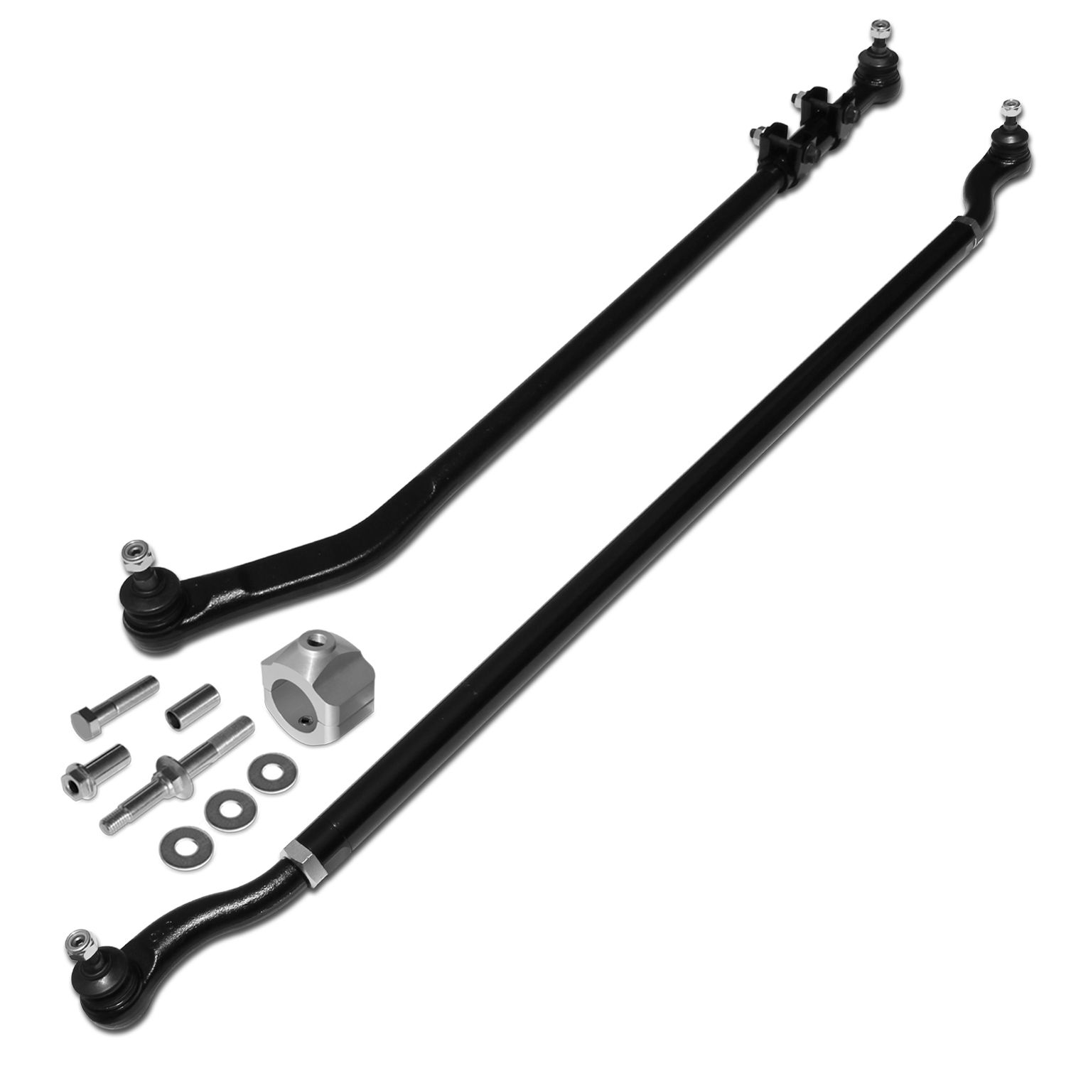 RSO Suspension - 170107-442200 - HD Tie Rod and Drag Link Kit Black E-Coated 0-3in Lift - 07-18 Jeep Wrangler JK/JKU