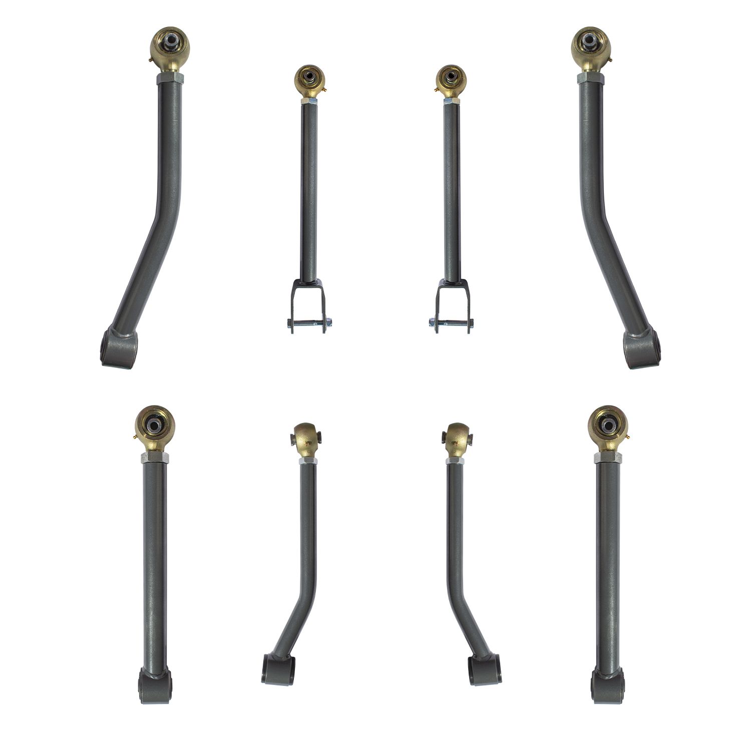RSO Suspension - 170107-459800 - Front and Rear Control Arms 8pc Complete Set 0-6in Lift - 07-18 Jeep Wrangler JK/JKU