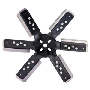 15" Heavy Duty Stainless Steel Standard Rotation Flex Fan, Black Hub