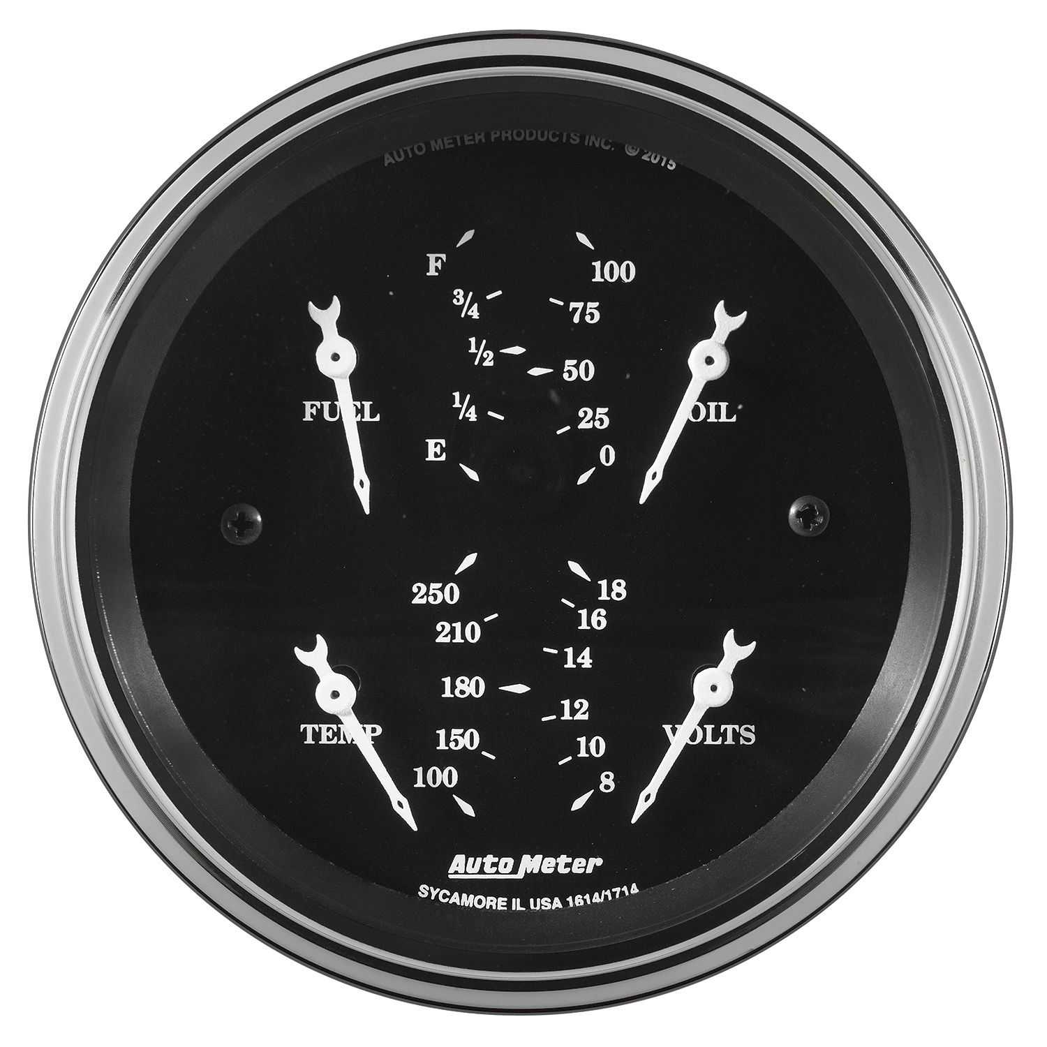 3-3/8 in. QUAD GAUGE, 240-33 O,OLD TYME BLK