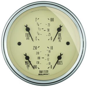 3-3/8 in. QUAD GAUGE, 100 PSI/100-250 Fahrenheit/8-18V/240-33 O, ANTIQUE BEIGE