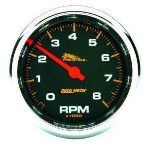3-3/4 in. TACHOMETER, 0-8,000 RPM, BLACK, PRO-CYCLE