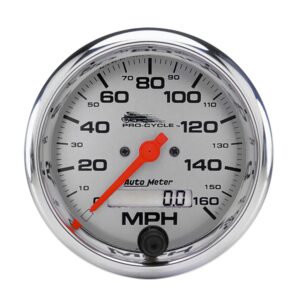 3-3/4 in. SPEEDOMETER, 0-160 MPH, SILVER, PRO-CYCLE
