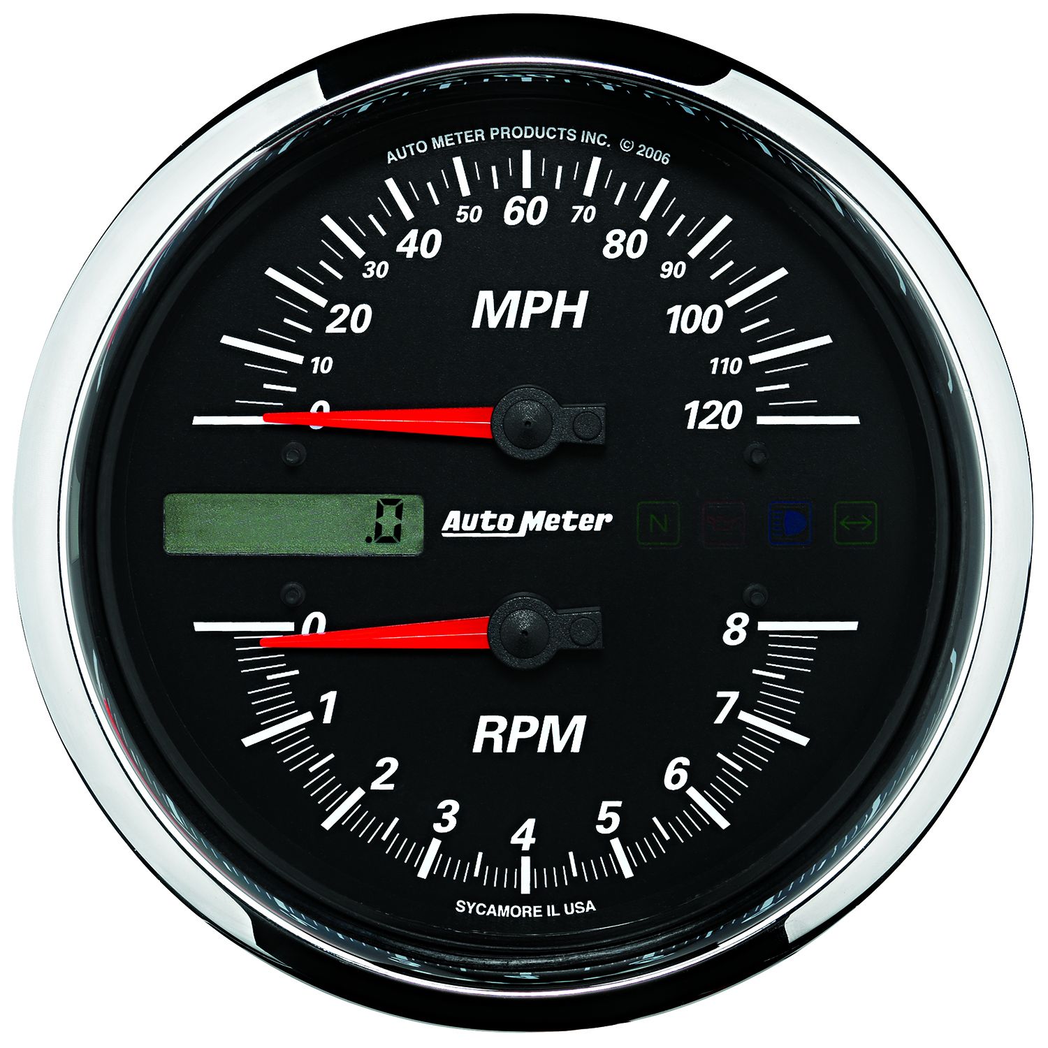 5 in. DIRECT FIT TACHOMETER/SPEEDOMETER COMBO, 8K RPM/120 MPH, BLACK, PRO-CYCLE