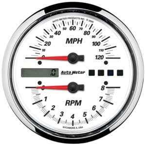 5 in. DIRECT FIT TACHOMETER/SPEEDOMETER COMBO, 8K RPM/120 MPH, WHITE, PRO-CYCLE