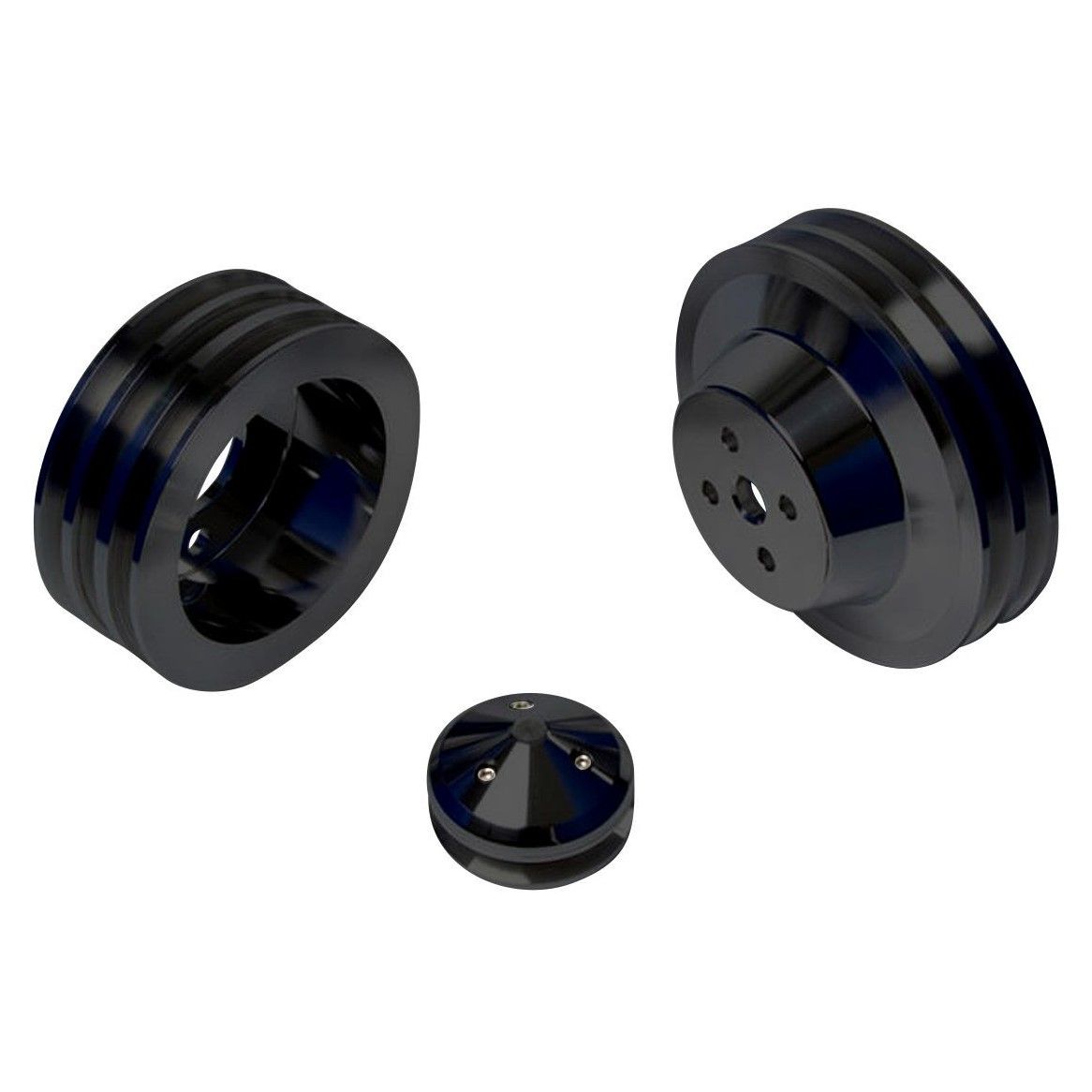 Ford FE V-Belt Pulley Kit - 3V - Black