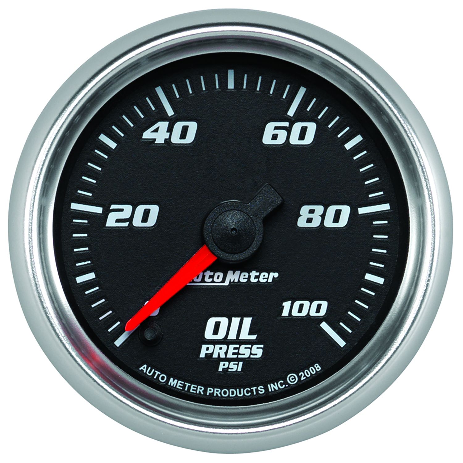 2-1/16 in. OIL PRESSURE, 0-100 PSI, BLACK, PRO-CYCLE
