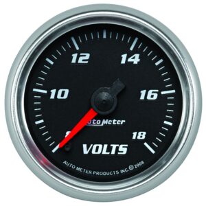 2-1/16 in. VOLTMETER, 8-18V, BLACK, PRO-CYCLE