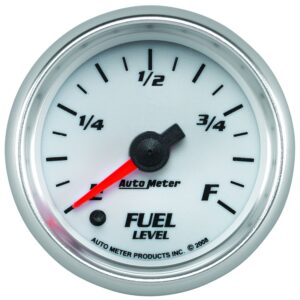 2-1/16 in. FUEL LEVEL, PROGRAMMABLE 0-280 O, WHITE, PRO-CYCLE
