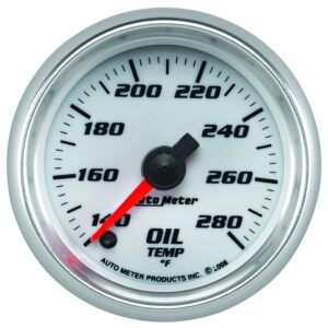 2-1/16 in. OIL TEMPERATURE, 140-280 Fahrenheit, WHITE, PRO-CYCLE