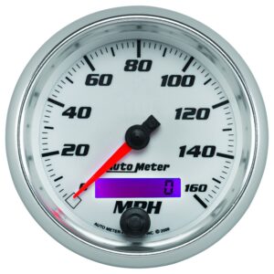 3-3/8 in. SPEEDOMETER, 0-160 MPH, WHITE, PRO-CYCLE