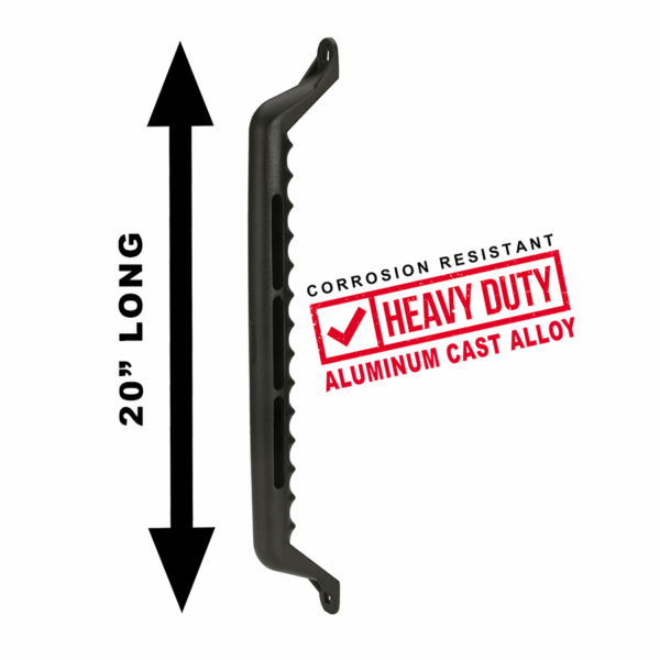 CARR  - 200041 - 20 in. Grab Handle; Bolt On; Cast Aluminum; XP3 Black Powder Coat; Single