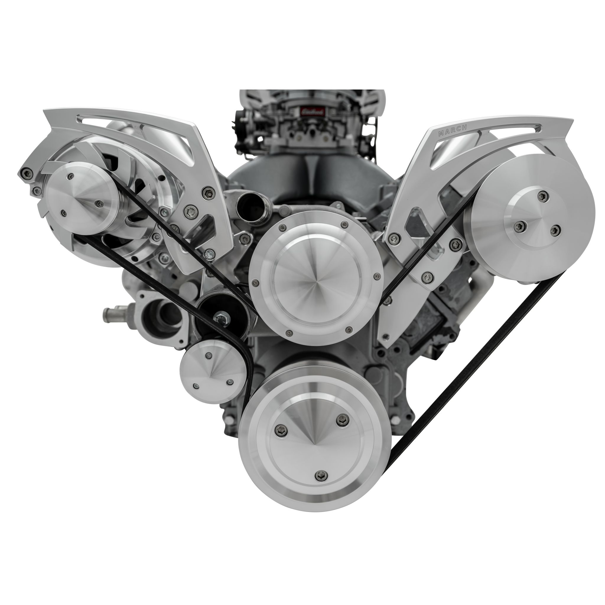 Chevy LS Style Track - PS & ALT - Chrome