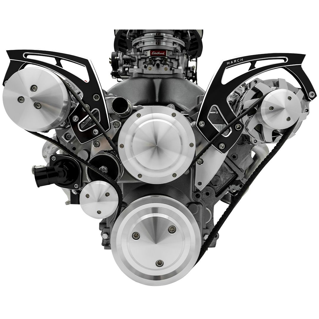 Chevy LS Black Onyx Style Track Serpentine Kit (AC/PS/ALT)