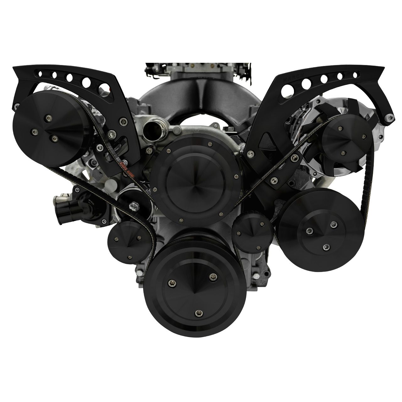 Chevy LS Revolver Serpentine System - AC & PS - Black