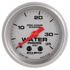 2-1/16 in. WATER PRESSURE, 0-35 PSI, MARINE SILVER ULTRA-LITE