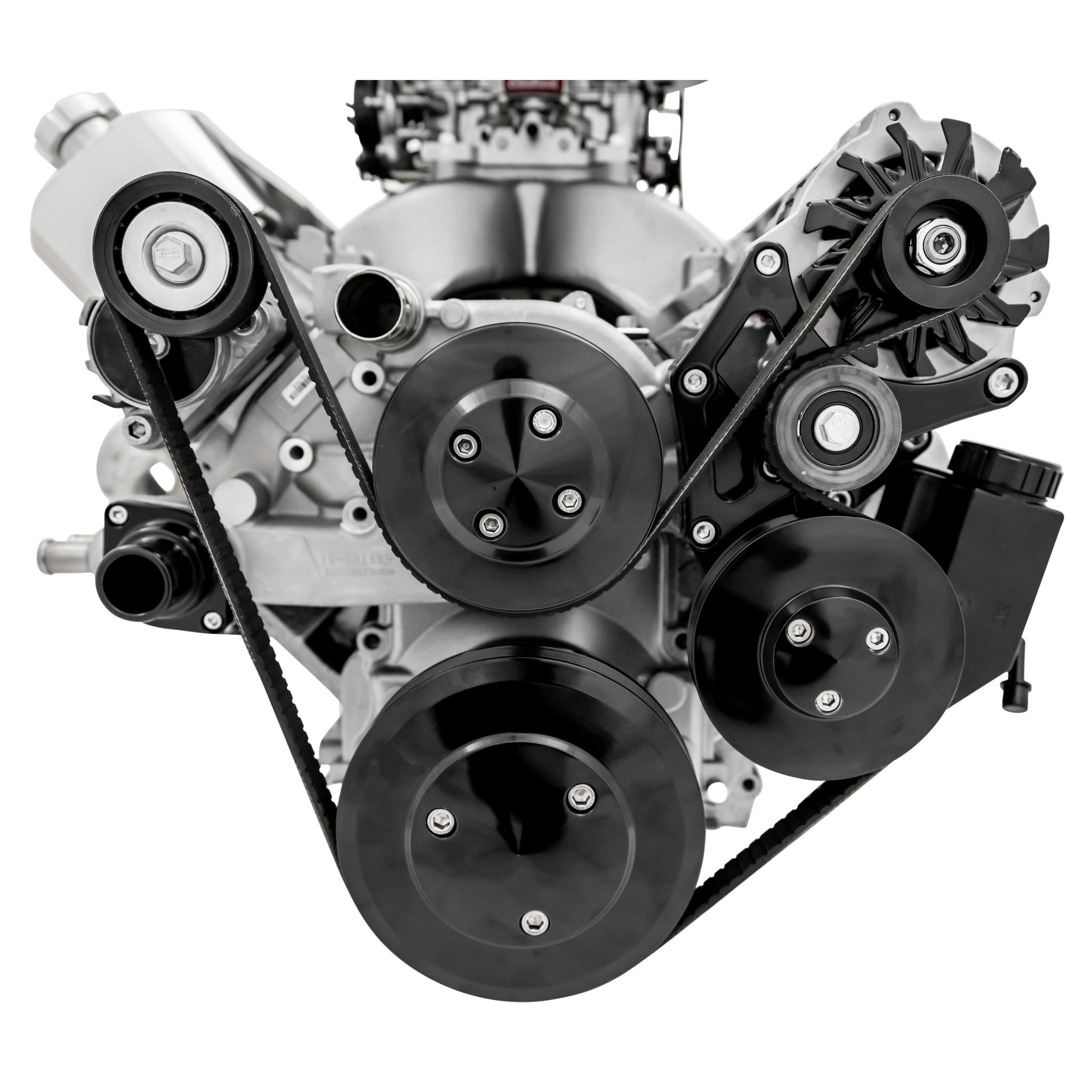 Chevy LS Pro Track Serpentine System - PS & ALT - Black