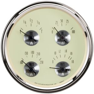 5 in. QUAD GAUGE, 100 PSI/100-250 Fahrenheit/8-18V/240-33 O, PRESTIGE ANTIQUE IVORY