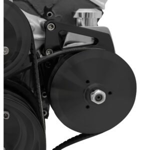 Small Block Chevy Deluxe Power Steering Bracket - LWP - Saginaw - Metric - Black