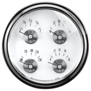 5 in. QUAD GAUGE, 100 PSI/100-250 Fahrenheit/8-18V/240-33 O, PRESTIGE PEARL