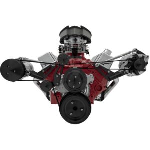 Big Block Chevy Serpentine Conversion - Outward - AC & Alternator - Black