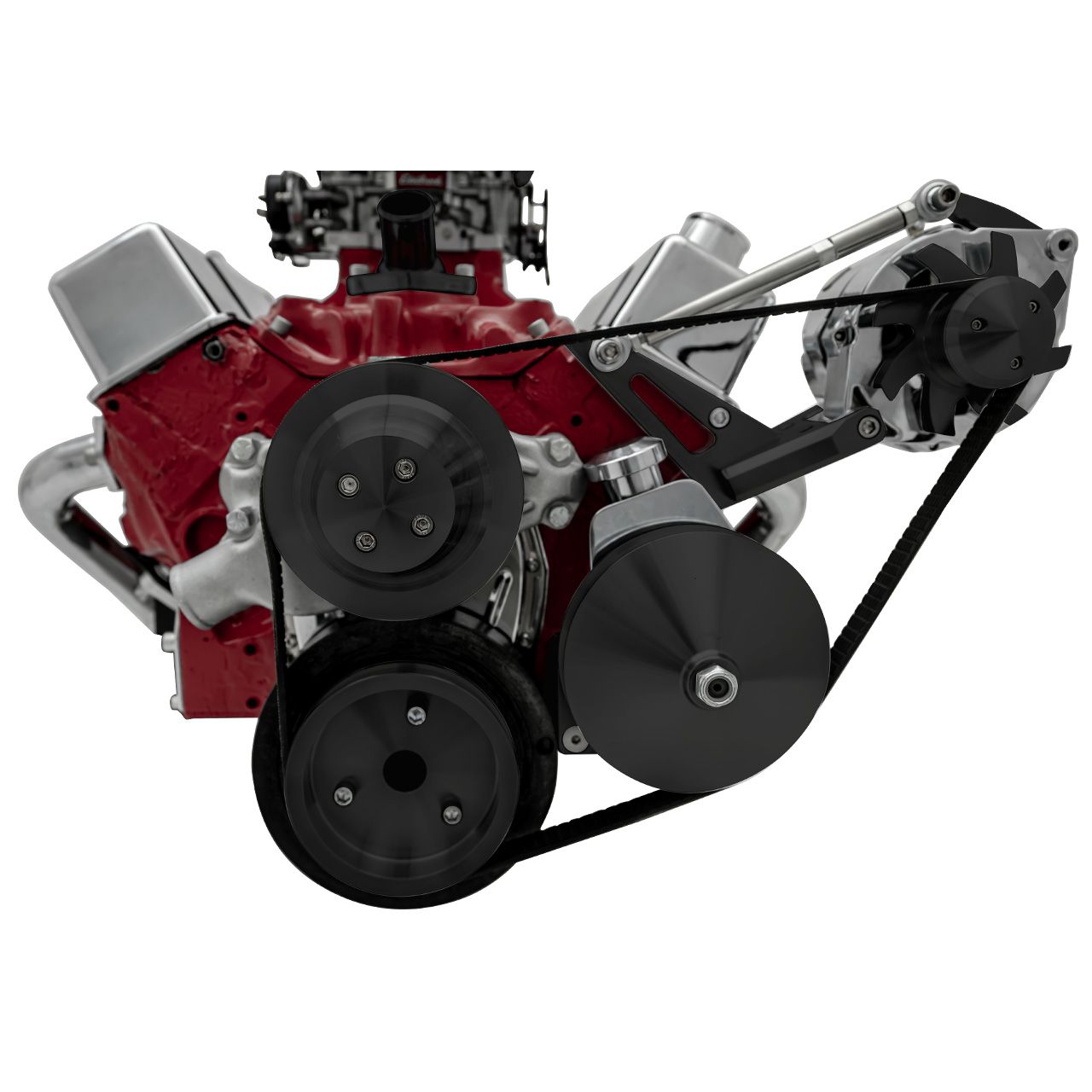 Big Block Chevy Serpentine Conversion Deluxe - Outward - Saginaw-Press - Black