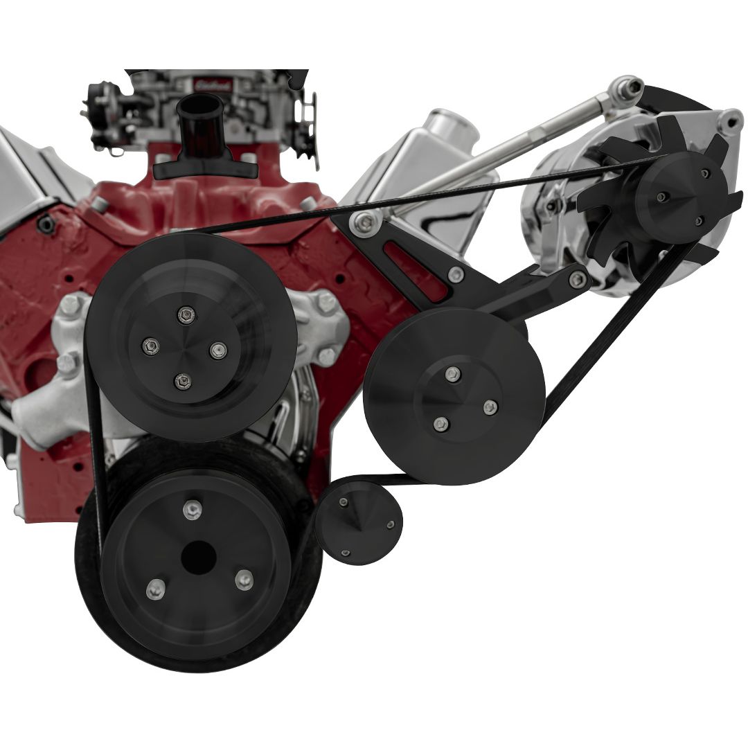 Big Block Chevy Serpentine Conversion Deluxe - Outward - GMT2 - Black