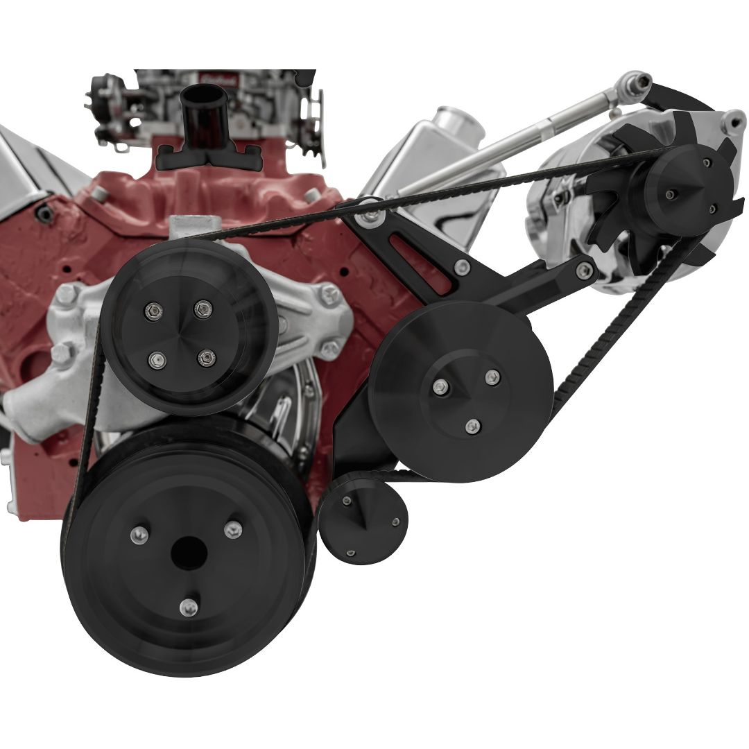 Big Block Chevy High Flow Serpentine Conversion Deluxe - Outward - GMT2 - Black