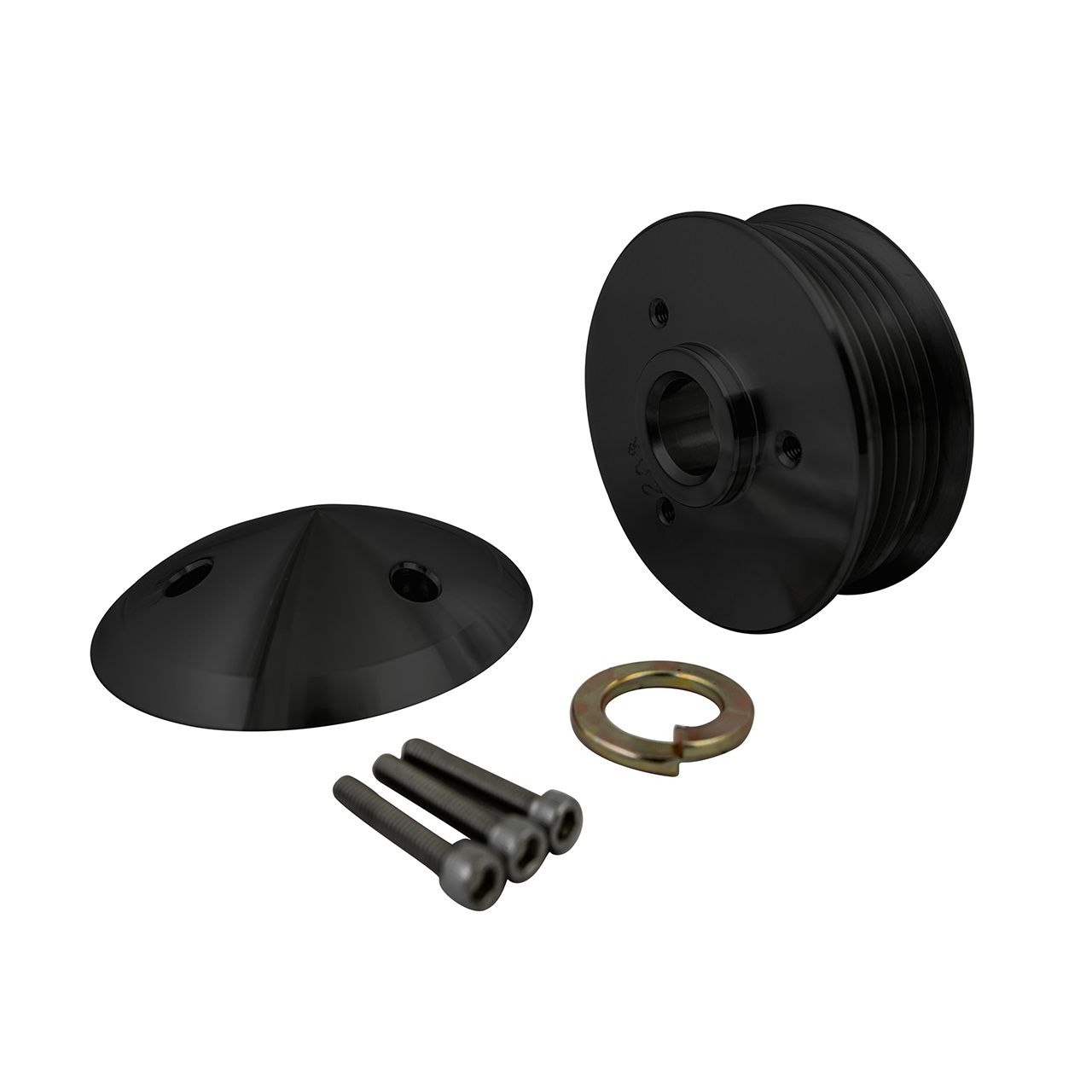 SERPENTINE ALTERNATOR W/CAP - Black