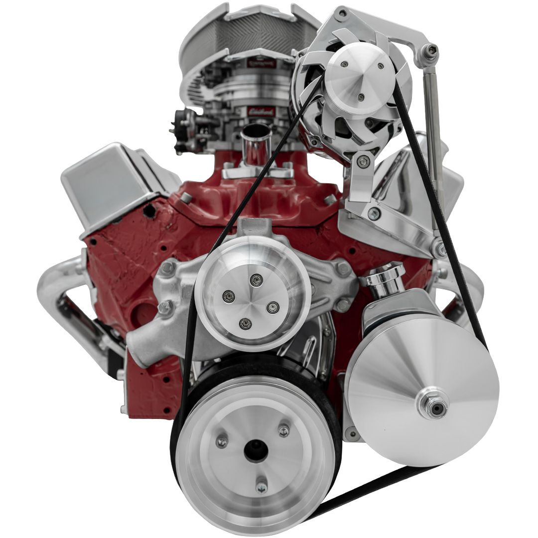 Big Block Chevy Serpentine Conversion - Inward - SWP - AC & PS - Saginaw-Press